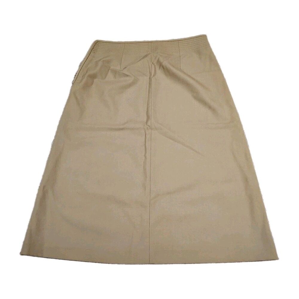 Coach 100% Wool Skirt Straight Camel Tan Size 0 Office Workers Quiet Luxury - Picture 6 of 8